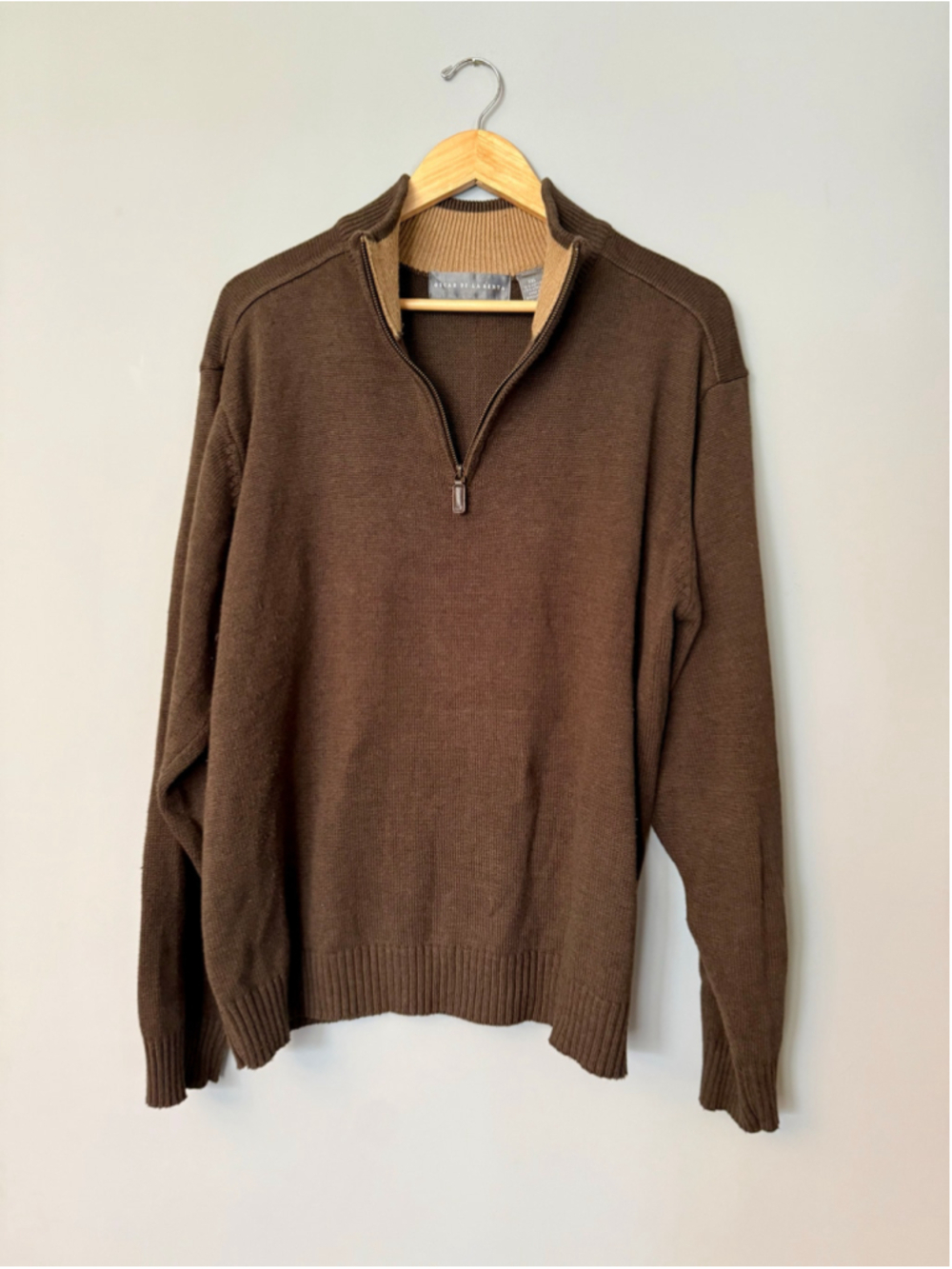 Oscar de la Renta Quarter Zip Sweater Men’s XXL Brown Beige